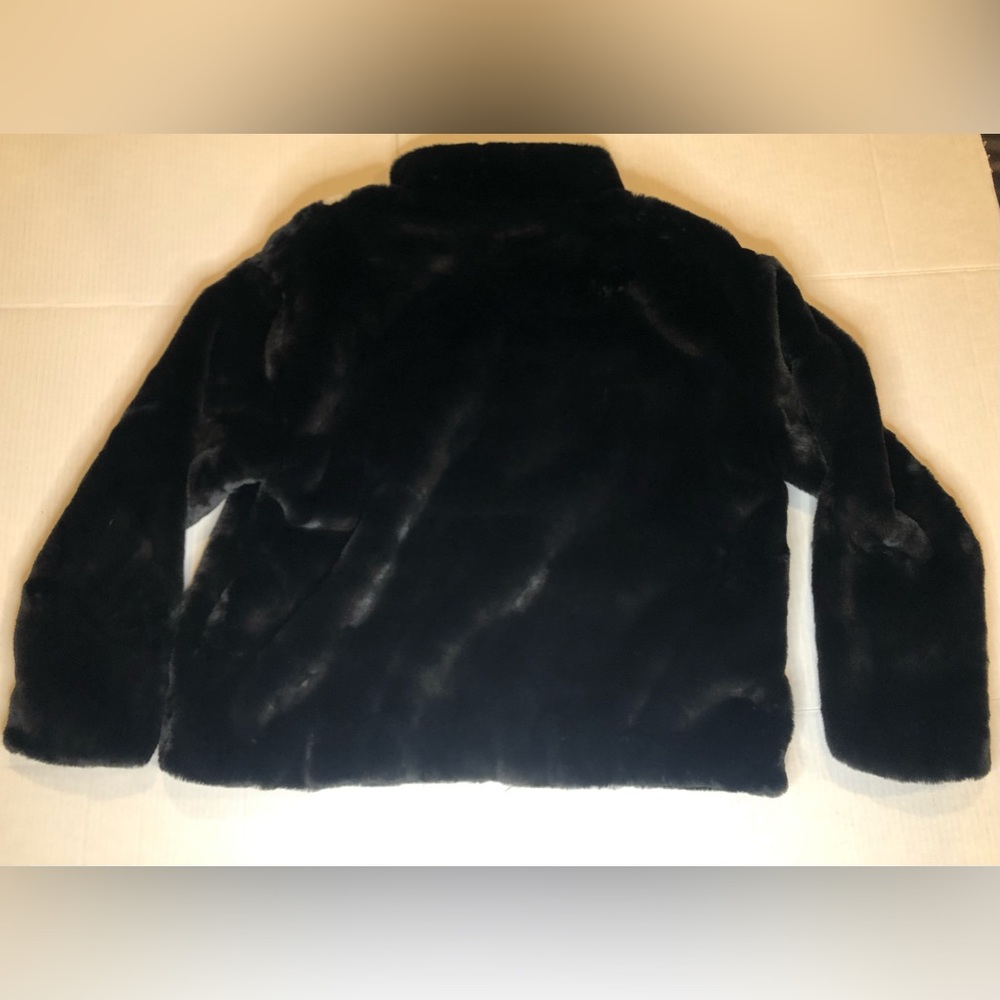 Nwt Womens Nike Sportswear Black Oversized Swoosh fuzzy Fleece Jacket sz: m $175 - Picture 8 of 8
